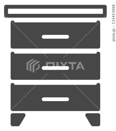 A black dresser with three drawers 133453098