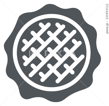 A black and white image of a pie crust with a lattice pattern A black and white image of a pie crust with a lattice pattern 133453112