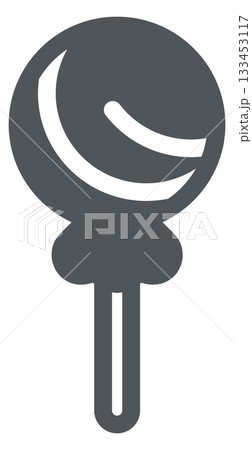 A black and white drawing of a lollipop with a white stem A black and white drawing of a lollipop with a white stem 133453117
