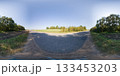 360 degree panorama of a country road along a harvested field and forest. HDRI seamless spherical 360-degree panorama of an asphalt country road 133453203