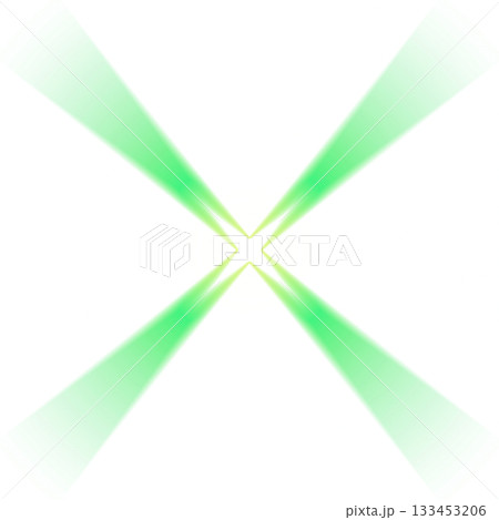透明背景の緑色クロスビームシェイプ 133453206