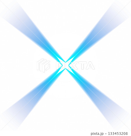 透明背景の青色クロスビームシェイプ 133453208