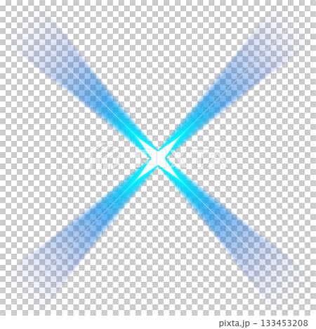 透明背景上的藍十字光束形狀 133453208