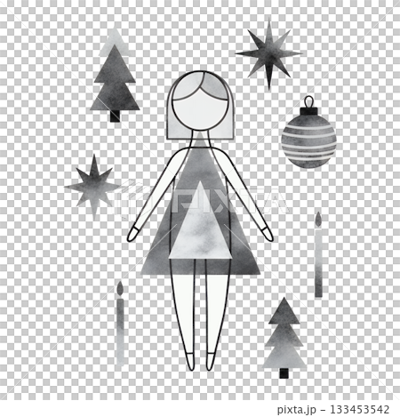 北欧ペーパードールクリスマス 133453542