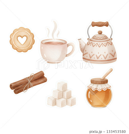 ハニーとシナモンのティータイムステッカーセット 133453580