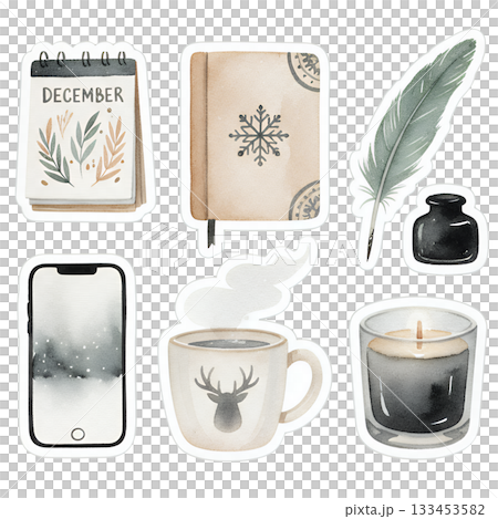 Winter Journal & Coffee Essentials Sticker Set Winter Journal & Coffee Essentials Sticker Set 133453582