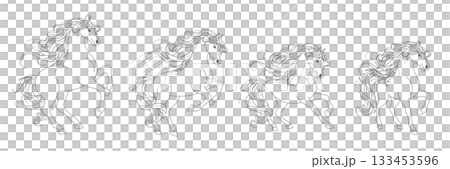 Horses outline set 133453596