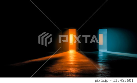二つの光の扉が示す選択と象徴の空間 133453601