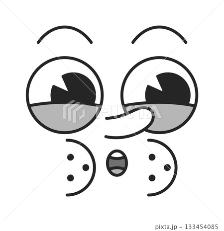 Shocked confused comic face grimace 133454085