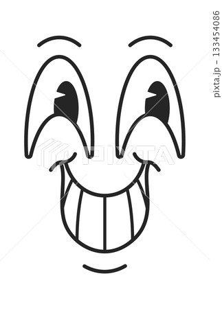 Begging smile comic face caricature 133454086