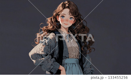 少女一人　AI生成素材 133455256