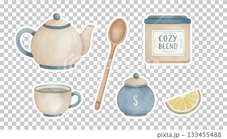 くつろぎのティータイムイラストセット 133455488