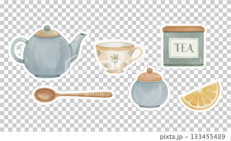 柔らかなティーセットイラスト 133455489