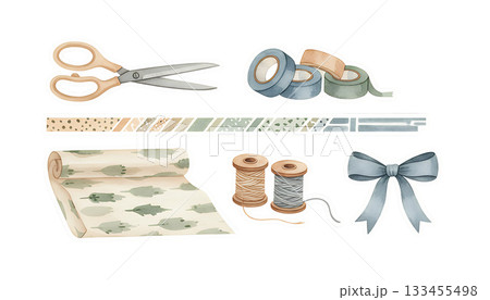 クラフトツールとラッピング素材セット 133455498