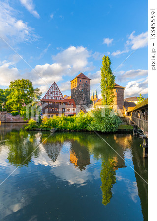 Historic Old Town. Nuremberg, Franconia, Germany. Vertical Video Historic Old Town. Nuremberg, Franconia, Germany. Vertical Video 133455591