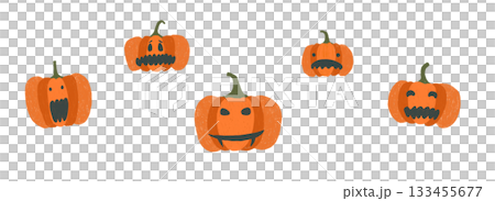 Cute orange crayon pencils drawing Halloween Party spooky pumpkins set. Watercolor hand drawn autumn holiday scary jack o lantern symbol for greeting cards design, sticker, background, print Cute orange crayon pencils drawing Halloween Party spooky pumpkins set. Watercolor hand drawn autumn holiday scary jack o lantern symbol for greeting cards design, sticker, background, print 133455677