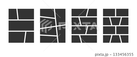 Set of anime comic book templates. Manga page panels isolated on white background. Grids for graphic novel storyboard. Photo collage, magazine, poster or brochure layouts. Vector illustration Set of anime comic book templates. Manga page panels isolated on white background. Grids for graphic novel storyboard. Photo collage, magazine, poster or brochure layouts. Vector illustration 133456355