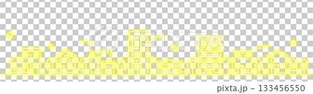 簡約霓虹城市景觀橫幅，黃色 133456550