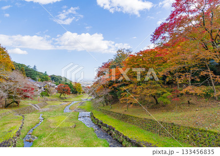紅葉の綺麗な養老公園　不動橋からの眺め（岐阜県） 133456835