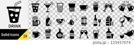 向量飲料輪廓圖示集 向量飲料輪廓圖示集 133457074