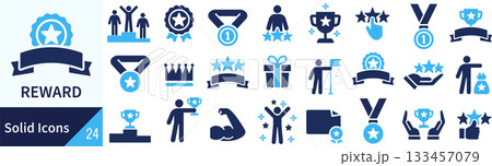 ベクターのリワードに関するシルエットアイコンセット ベクターのリワードに関するシルエットアイコンセット 133457079