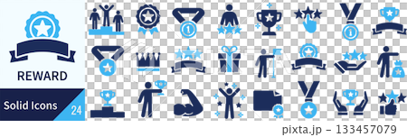 ベクターのリワードに関するシルエットアイコンセット ベクターのリワードに関するシルエットアイコンセット 133457079