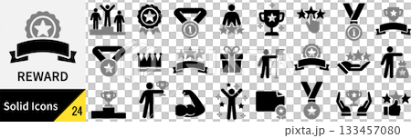 ベクターのリワードに関するシルエットアイコンセット ベクターのリワードに関するシルエットアイコンセット 133457080