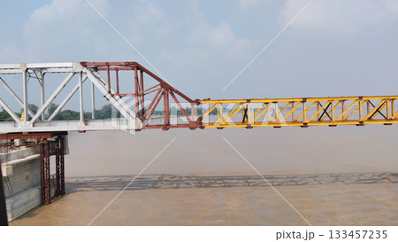 working progress at high-speed railway construction site in india working progress at high-speed railway construction site in india 133457235