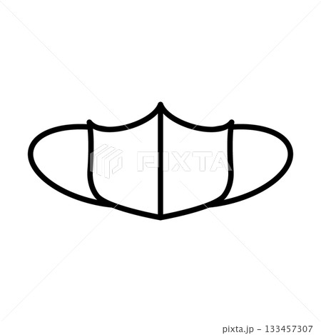 立体型デザインの布マスクを描いたシンプルなイラストアイコン 133457307