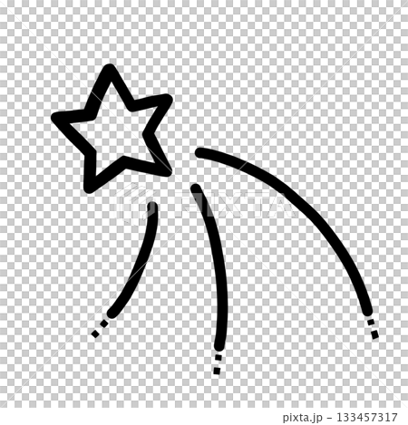 流れ星の手描きイラスト 流れ星の手描きイラスト 133457317