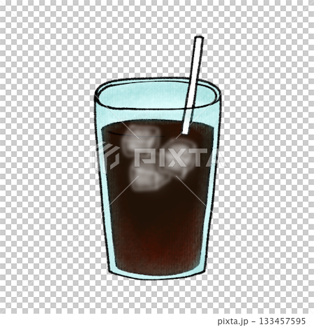 冰咖啡的手繪插圖 冰咖啡的手繪插圖 133457595