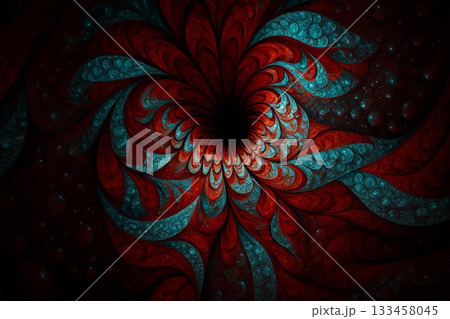 AI generated swirling red and cyan fractal pattern forming a deep energetic spiral bloom with layered textures creating a passionate mysterious and powerful visual mood AI generated swirling red and cyan fractal pattern forming a deep energetic spiral bloom with layered textures creating a passionate mysterious and powerful visual mood 133458045