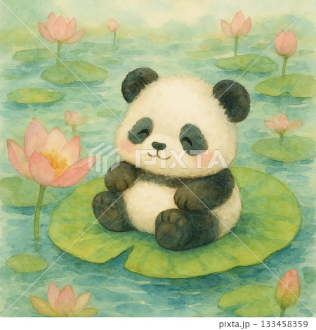 スイレンの葉 蓮池 ハス池 133458359