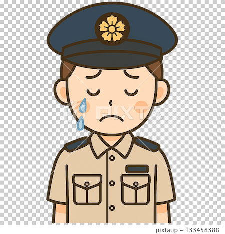 Crying police officer 133458388