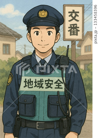 交番勤務の警察官 133458396