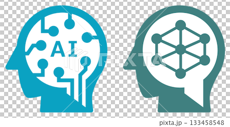 一個圖示的插圖，該圖示利用人工智慧代替人類快速處理和計算事物。 133458548