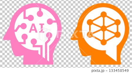 一個圖示的插圖，該圖示利用人工智慧代替人類快速處理和計算事物。 133458549