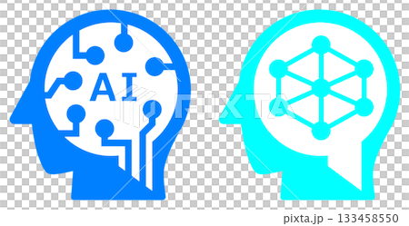 一個圖示的插圖，該圖示利用人工智慧代替人類快速處理和計算事物。 133458550
