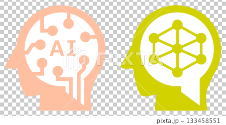 一個圖示的插圖，該圖示利用人工智慧代替人類快速處理和計算事物。 133458551