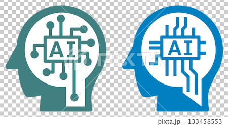 一個圖示的插圖,該圖示利用人工智慧代替人類快速處理和計算事物。 一個圖示的插圖,該圖示利用人工智慧代替人類快速處理和計算事物。 133458553