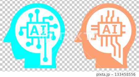 一個圖示的插圖，該圖示利用人工智慧代替人類快速處理和計算事物。 133458556