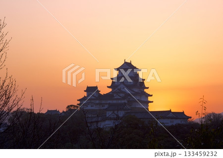 朝焼けの姫路城/景福寺公園展望台より/国宝/世界文化遺産 朝焼けの姫路城/景福寺公園展望台より/国宝/世界文化遺産 133459232