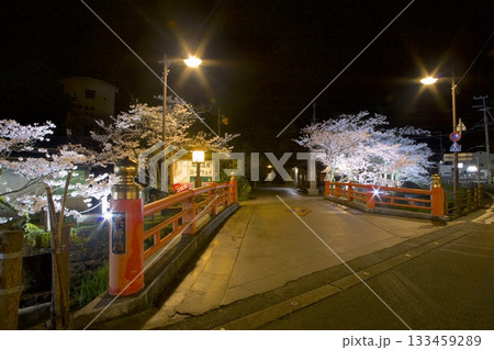 城崎温泉・薬師橋と夜桜 城崎温泉・薬師橋と夜桜 133459289