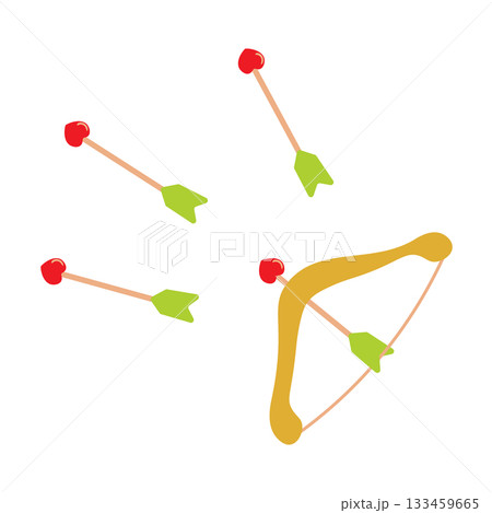 キューピッドが持つ可愛い弓矢のイラスト 133459665