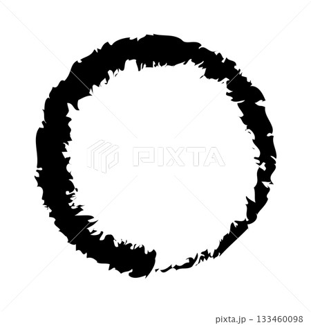 アイコン 筆文字 筆丸. 円 素材 単体 黒 アイコン 筆文字 筆丸. 円 素材 単体 黒 133460098