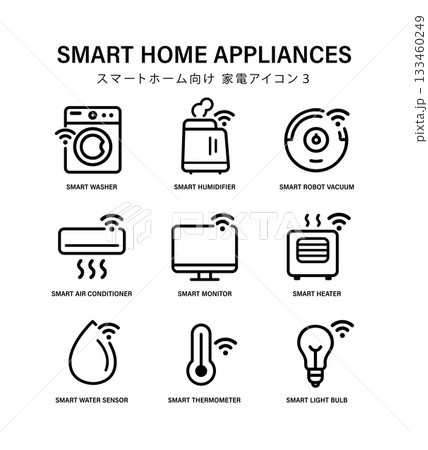 スマートホーム向け 家電アイコン 3 133460249