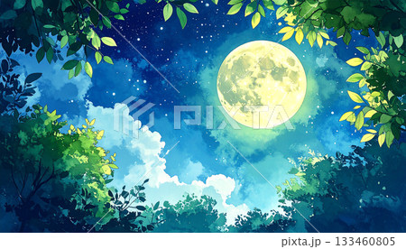 森の中から月 133460805