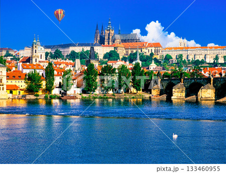 プラハ城とヴルタヴァ川 133460955