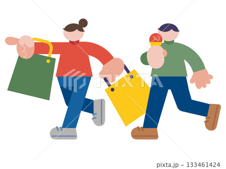 ショッピング中の男女 133461424