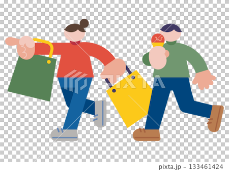 ショッピング中の男女 133461424